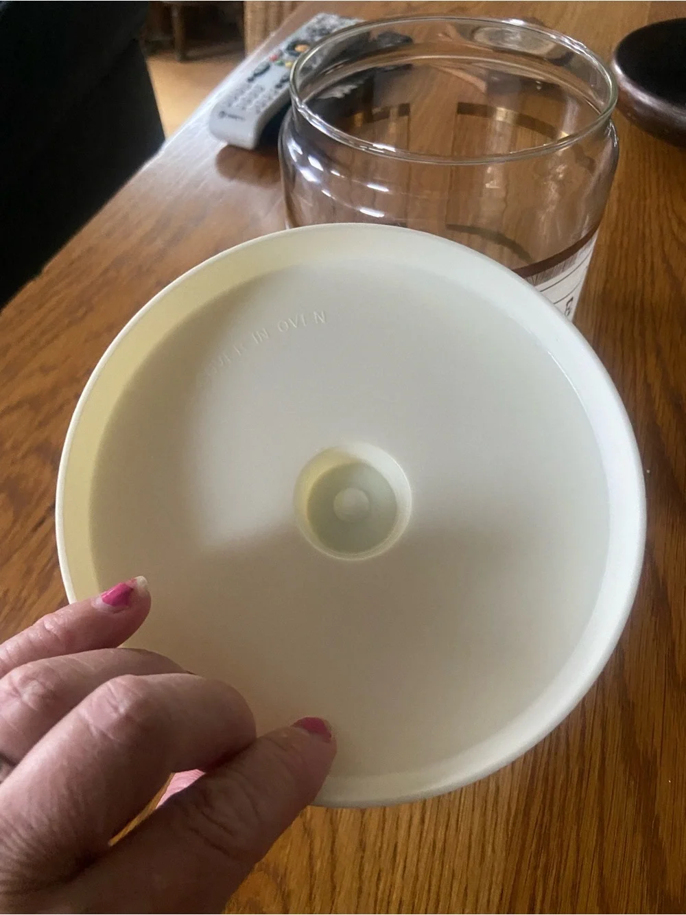 VTG 1960’s Pyrex “The Cookie Jar” Barrel Glass Cookie Jar
